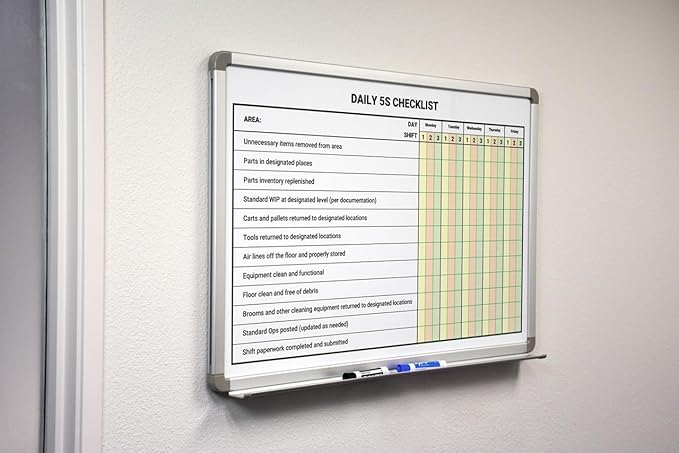 Daily 5S Checklist Whiteboard 60" x 40"