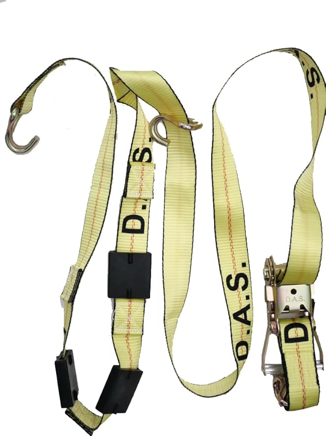 D.A.S. Car Hauler Straps - 3333lb Load Limit, Set of 4 Wheel Tie Down Straps for Car, Truck, and UTV Transport, Secure Car Tie Dow, Three Cleat Design | Yellow Color