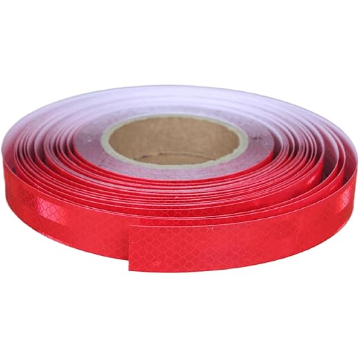 Industrial Non Fading Reflective Tape Red Outdoor Waterproof 1 inch, High Visibility Safety Warning Adhesive Stickers (166 feet)