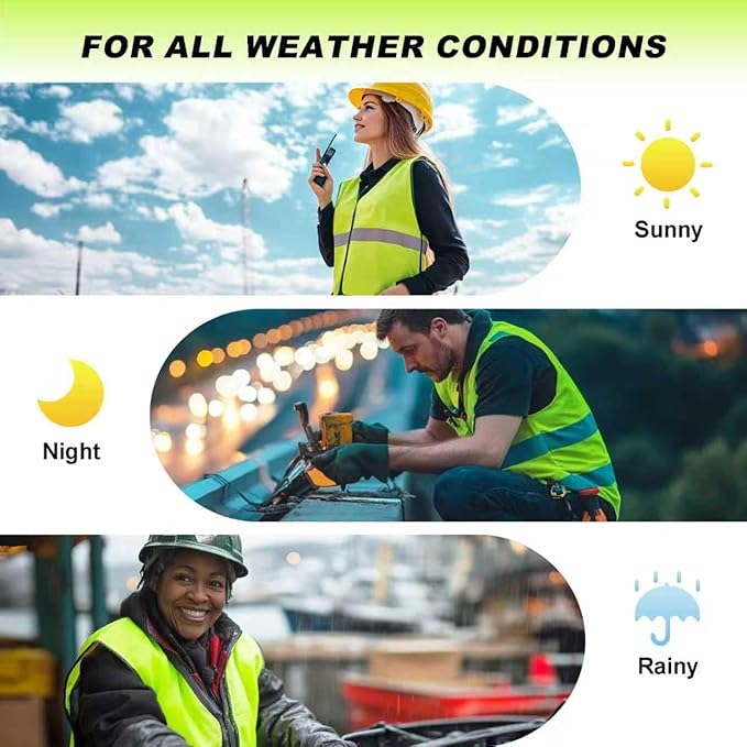 ProtectX Safety Vest for Men Women ANSI Class 2 High Visibility Mesh Reflective Construction Vest with 4 Pockets