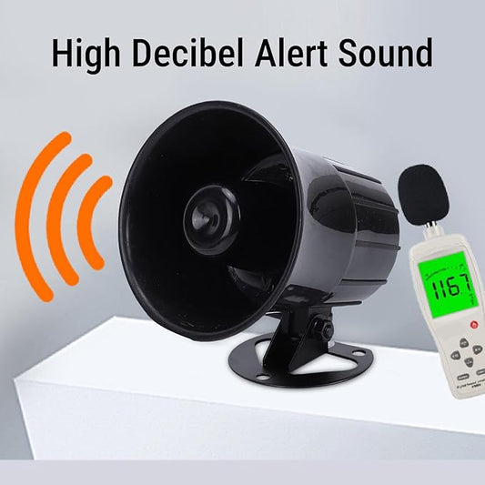 Wired Alarm Siren Horn, Compact PA Megaphone Speaker, 120dB High Volume Security Siren Horn Megaphone Speaker, Support MP3 Play, for Emergency Vehicles, Marine, Industrial
