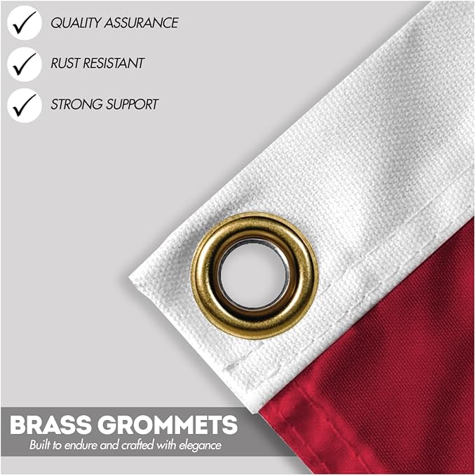 AGAS Romeo Code R Marine Signal 4x6 Ft Flag - Printed 200D Nylon - Canvas Header - Brass Grommets - Colorfast & Stitched Edges - Nautical Boat Flag - Naval Code Signal Flag.