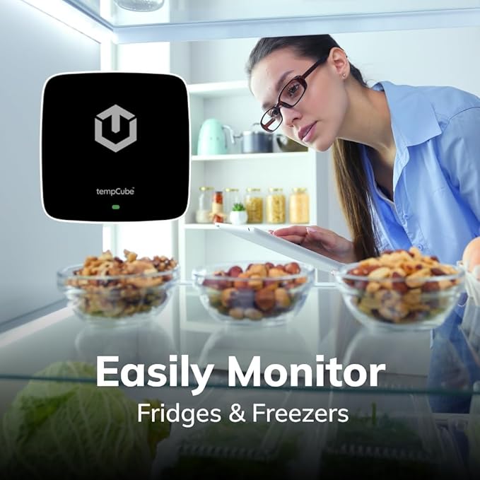 Pack of 2 WiFi Temperature & Humidity Sensor | Connects 2.4 GHz – Real-Time 24/7 Monitoring | No Subscription | Data Logger | Unlimited Text/Email Alerts | Freezer, Medical & Food Storage