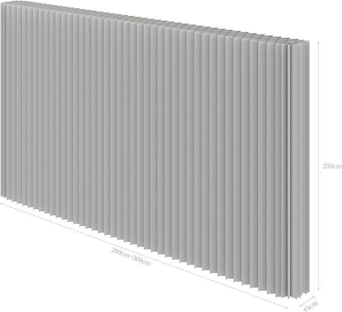 Foldable Room Divider Privacy Screens Movable Temporary Wall Space Partition, 5.25~9.19 FT Tall, 6.56~16.5 FT Width, Choice of Various Sizes and Styles(Gray)