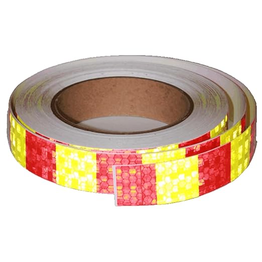 Industrial Reflective Tape 1 inch Wide for Trailer, Outdoor Waterproof High Visibility Safety Warning Adhesive Strips (66 feet)