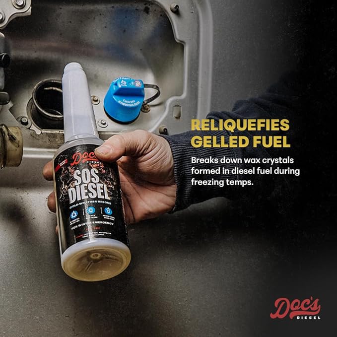 Doc’s SOS Diesel Rescue Emergency Diesel Fuel Additive & Flow Restore Treatment | De-Icer & Anti-Gel for Fuel System Recovery - 12-Pack (192 oz)