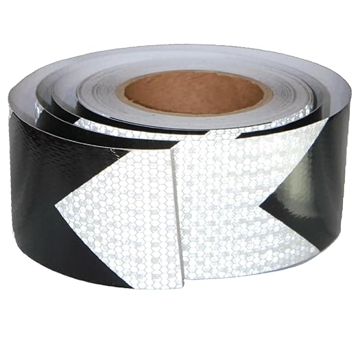 Black and White Reflective Tape 3 Inch x 168 Feet, Outdoor Waterproof Conspicuity Strong Adhesive Reflector for Trailers
