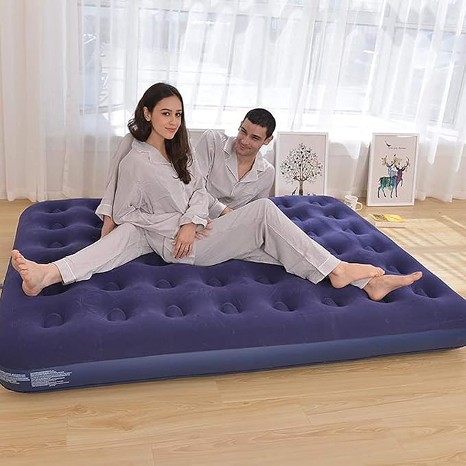 DIMAR GARDEN Queen Size Camping Air Mattress Inflatable Bed with Pillow,Include Hand Pump