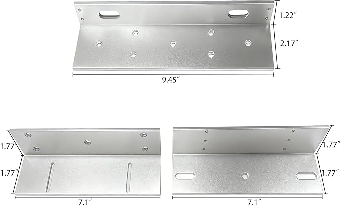 Double Door Electromagnetic Lock with Z and L Bracket 350KG 800LBS Holding Force 5-Wire with Signal Feedback Double Door Magnetic Lock 12V DC Fail Safe NC Mode for Access Control System