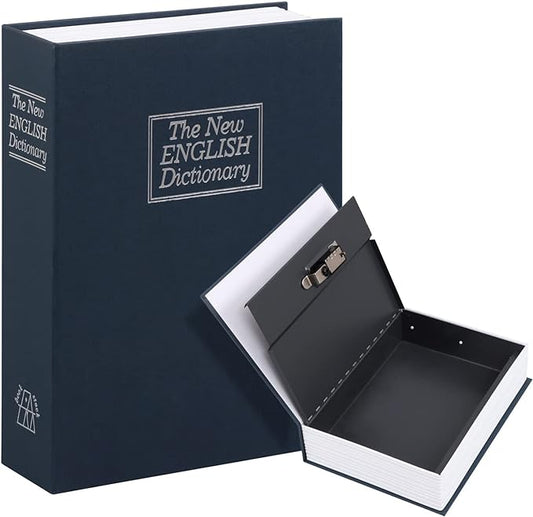 KYODOLED 10.5Inch Diversion Book Safe with Combination Lock, Extra Large Safe Secret Hidden Metal Lock Box,Money Hiding Box,Collection Box,10.5" x 7.8" x 2.6" Navy Blue Extra Large