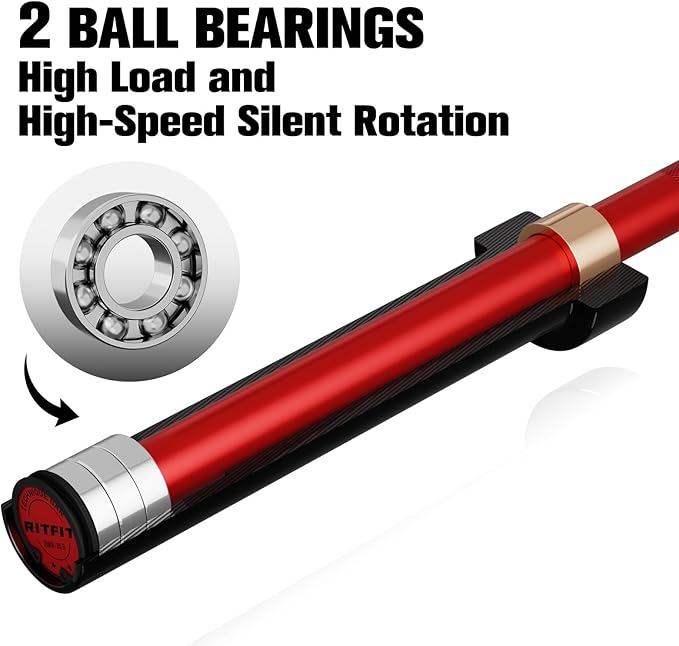 RitFit Barbell Weight Set - 4/6FT Olympic Barbell with Weight Plates (55-275LB Total) - Weightlifting Equipment for Squats, Curls, Deadlifts, Presses, Hip Thrusts