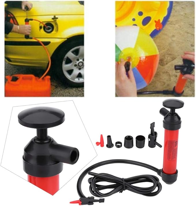 RA990 Multi-Use Siphon Fuel Transfer Pump Kit Travel Emergency Manual Vehicle Tool (for Gas Oil and Liquids)