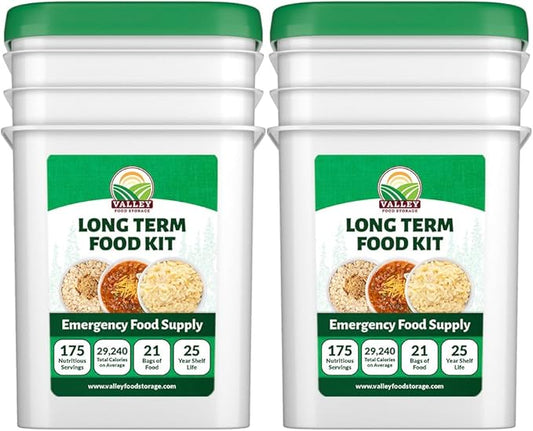 Long Term Food Supply Kit | 75g+ Daily Protein & 1,800+ Calories Per Day | Premium Survival Food 25 Year Shelf Life | Prepper Supplies Freeze Dried Meals