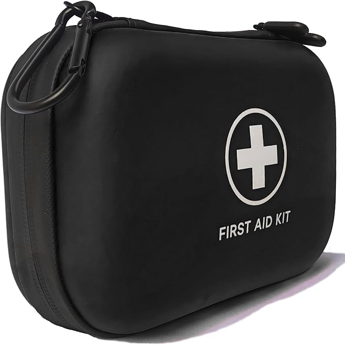 First Aid Kit 196 Piece Waterproof Hard Shell Portable Survival Kit for Home, Camping, Cars, Hiking, Travel, Outdoor, Adventure Emergency Medical Kits (Black)