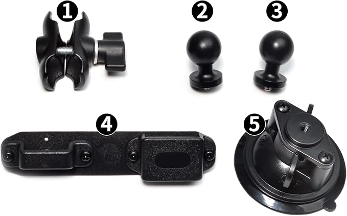 TWAYRDIO Windshield or Dash Mount for Handheld Radio and Mic, Adjustable Angle Suction Cup Holder Bracket for Motorola BaoFeng Retevis Yaesu Handhelds Two Way Radios Walkie Talkies