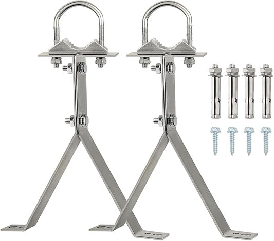 XRDS-RF Antenna Wall Mount 10 Inch Heavy-Duty Stand Off Wall Mast Mount Windproof Mounting Bracket for TV Mast (2-Leg + 2-Leg)