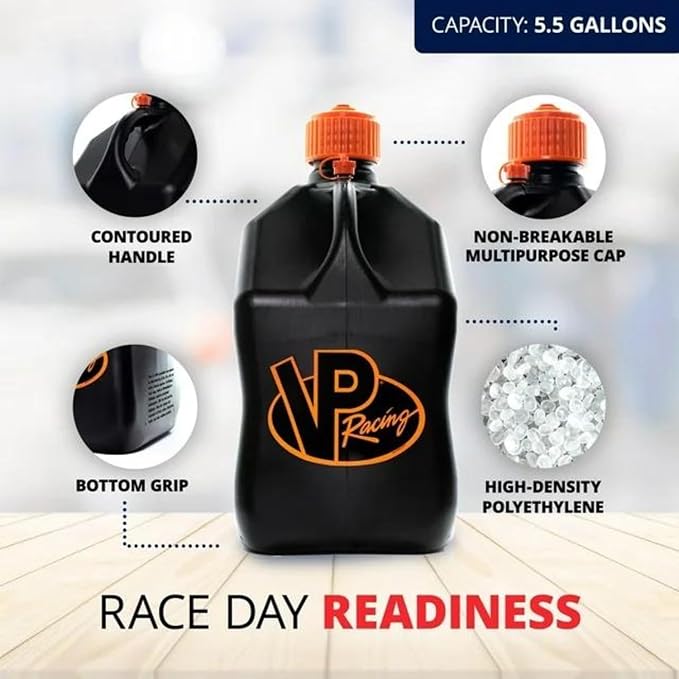 VP Racing Utility Container 5.5 Gallon - 4 Pack With 4 Deluxe Hoses and a Get Bent Hose Bender (V-Twin, 4 Pack)