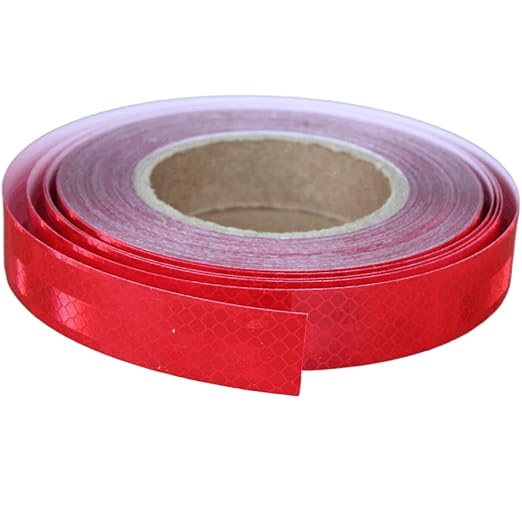 Industrial Non Fading Reflective Tape Red Outdoor Waterproof 1 inch, High Visibility Safety Warning Adhesive Stickers (66 feet)