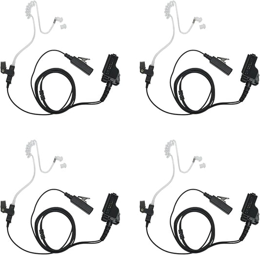 2 Wire Covert Acoustic Tube Surveillance Kit Headset Earpiece for Motorola XTS2500 XTS5000 XTS1500 XTS3000 HT1000 HT2000 MTS2000 Two Way Radio Walkie Talkie,4Pack