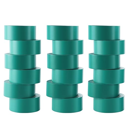 Lichamp 18 Rolls Vinyl Tape, Premium Safety Marking and Traffic Floor Marking Tape, Bundling, Social Distancing, 2 Inch x 36 Yards per Roll, 648 Total Yards, Green