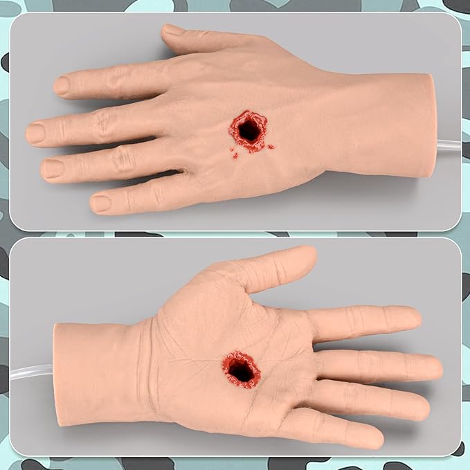 Hand Wound Packing Trainer Kit,GSW Through, Stop The Bleed Training, Bleed Control Kit for Medical Classes - Light