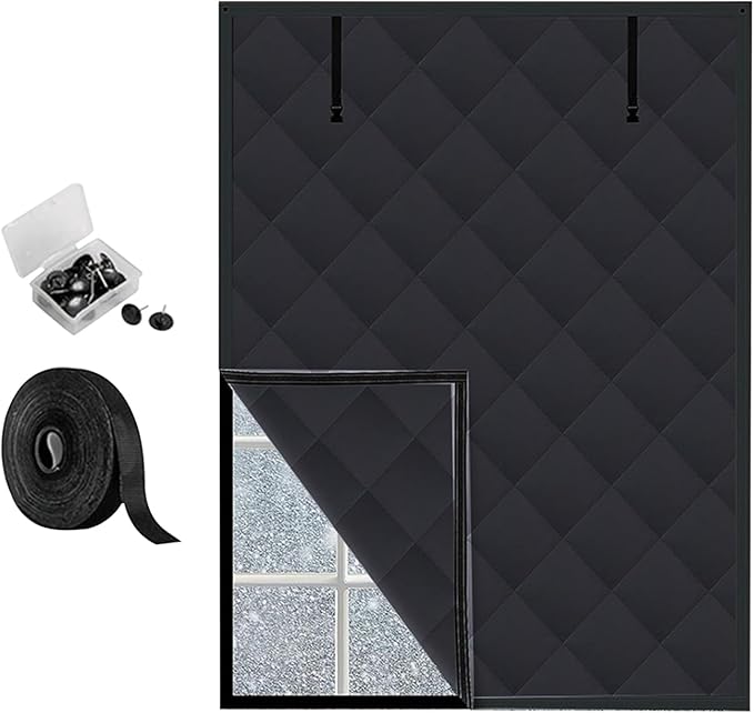 Winter Window Cover - Windproof Insulated Blanket,Cold Weather Window Winterizing Kit | for Bedroom Home Basement Living Room Garage Apartments Office Indoor Cabin