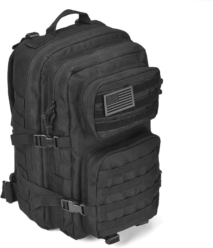 XGear Tactical Military Tactical Backpack – Large Army Assault 3 Day Molle Bug Out Bag Hiking Trekking Rucksack Backpack (Black)