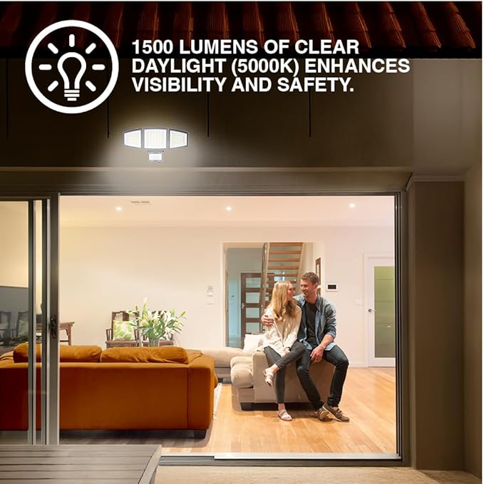 Sylvania Motion Sensor Solar Security Light, Solar Panel, 1800 LMS, Wet Rated, Batteries Included, 5000K, Daylight - 1 Pack (66472)