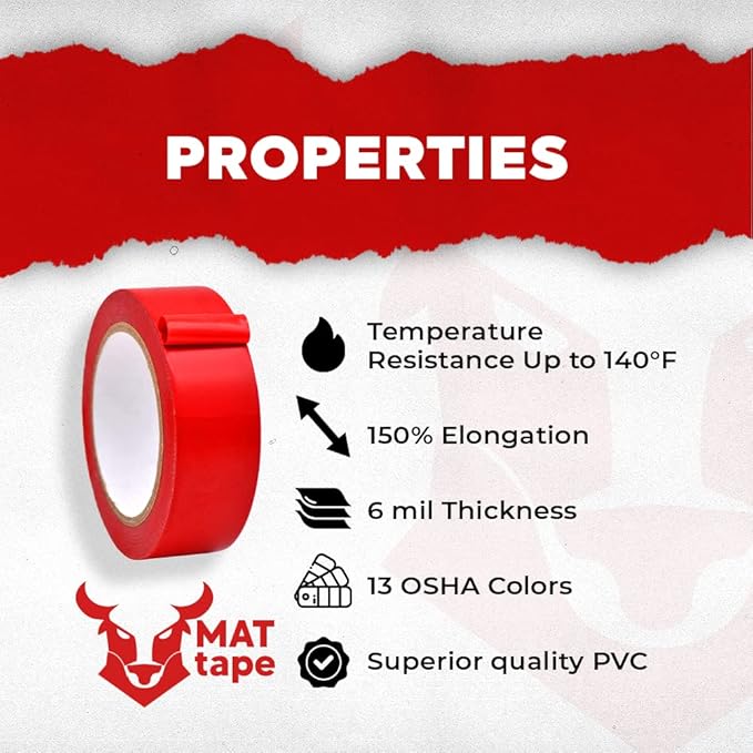 MAT Vinyl Marking Tape Orange - 3 inch x 36 yds. for Safety Floor Marking (School Gym, Restaurants, Warehouse), Dance Floor Splicing, Pinstriping Cars & Boats