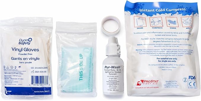 ProStat First Aid 8289 | ANSI Z308.1-2021 Class A & OSHA Compliant 25-Person Plastic First Aid Kit | Type III Wall Mount or Portable Case | Workplace, Industrial, Office & Construction Safety Kit