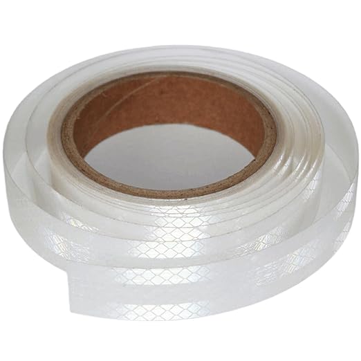 White Reflective Tape 1 inch Wide for Cars, Outdoor Waterproof High Visibility Safety Warning Reflector Sticker Strips (15 feet)