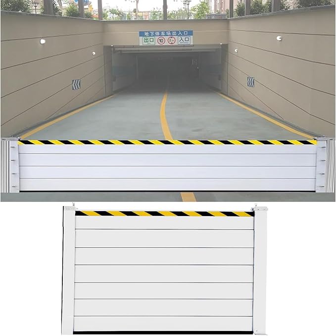 Flood Protection Barrier/Flooding Control Baffle for Garage/Front Door/Basement, 2/3/4/5/6/7/8/9/10/11/12/13ft Flood Prevention Water Barriers, Water Dams Aluminum, Suitable(H 4.6ft(140cm),