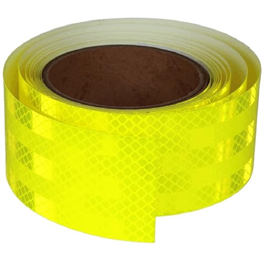 Fluorescent Yellow Reflective Tape Outdoor Waterproof 2 inch Wide, High Visibility Safety Warning Reflector Sticker Strips (11 feet)