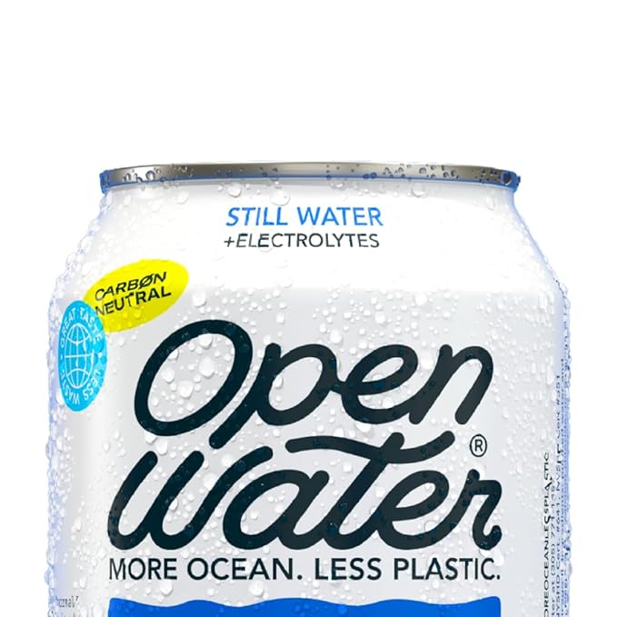 Open Water Still 12oz cans (1 case, 12 cans) - Sustainable Aluminum Canned Still Water With Electrolytes - 7.0 pH Balanced BPA-Free Ultra-Purified Water
