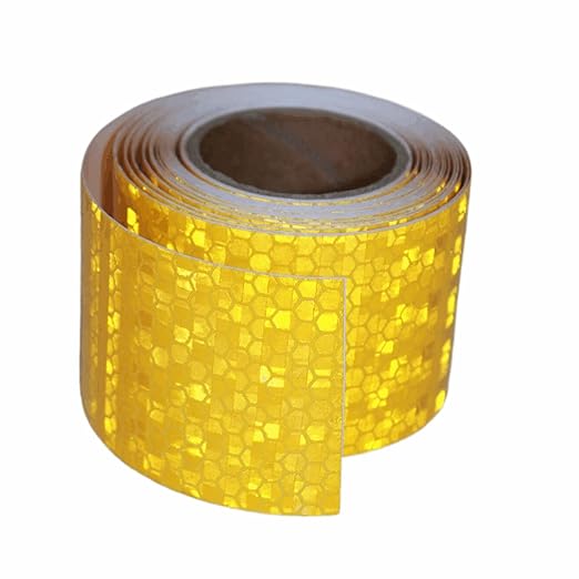 Industrial Reflective Tape Yellow 2 inch for Bikes, Outdoor Waterproof High Visibility Safety Warning Adhesive Stickers Strips (10 feet)