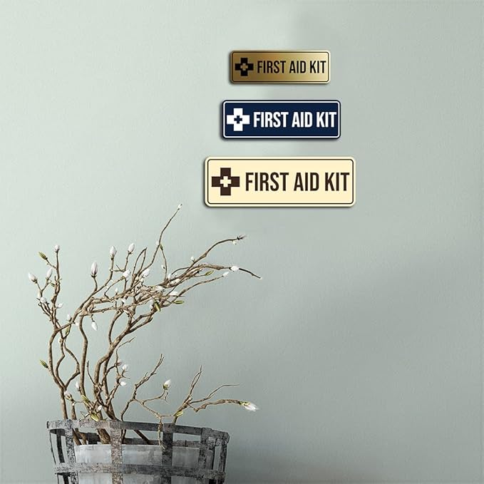 Standard First Aid Kit Sign (Black) - Medium