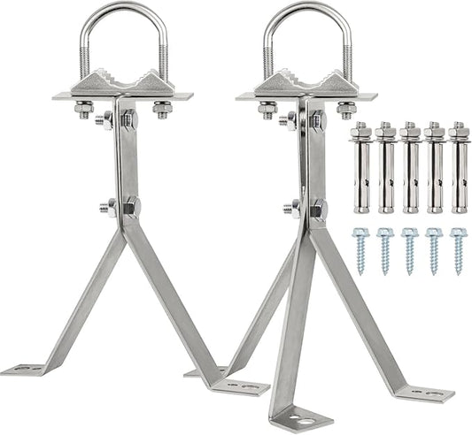 XRDS-RF Antenna Wall Mount 8 Inch Heavy-Duty Stand Off Wall Mast Mount Windproof Antenna Mounting Bracket for TV Antenna Mast ( 3-Leg + 2-Leg)