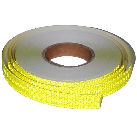 Fluorescent Yellow Reflective Tape Outdoor Waterproof 1 inch Wide, High Visibility Warning Safety Industrial Marking Tape (166 feet)