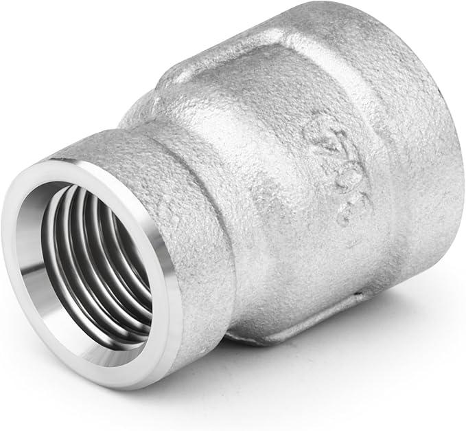 TAISHER 10PCS 304 Stainless Steel Cast Pipe Fitting, Reducer Coupling, 3/8" x 1/4" NPT Female Threaded