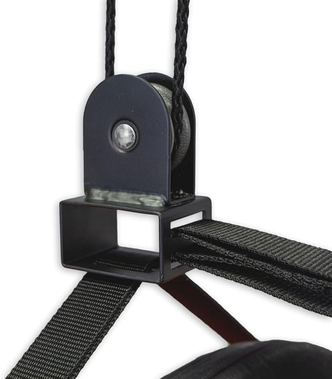 StoreYourBoard Cargo Box Pulley System – Heavy-Duty Garage Hoist Lift for Rooftop Carriers – Garage Storage & Garage Organization Ceiling Hoist with Pulley – Holds 150 lbs - Fits 10-14 ft Ceilings