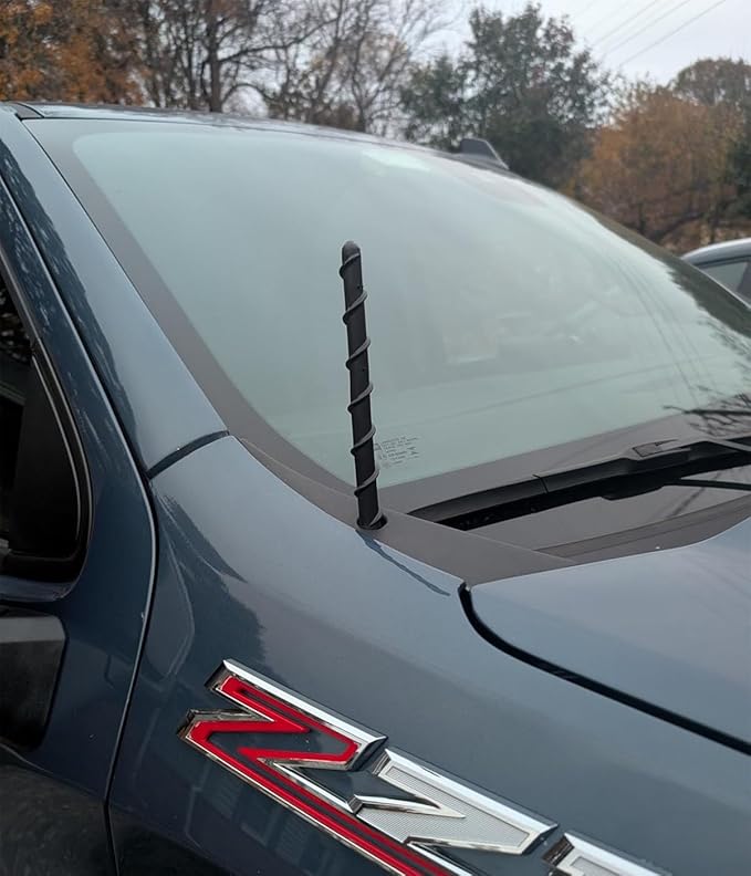Short Spiral Rubber Antenna Compatible with Chevy Silverado 1500 & GMC Sierra Trucks, Internal Copper Coil for Enhanced Reception, 7 inches Chevy Antenna Replacement Accessories