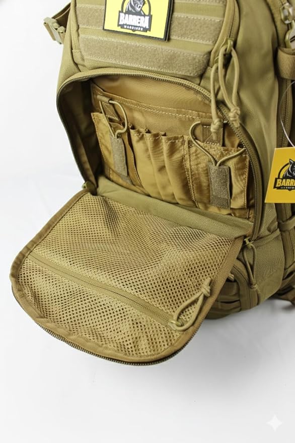 Tactical Backpack 50L/55L -Military Backpack- Large tactical backpack-3 Day Assault Pack -Molle Bag. Durable Travel Backpack hiking backpack(COYOTE BROWN.)