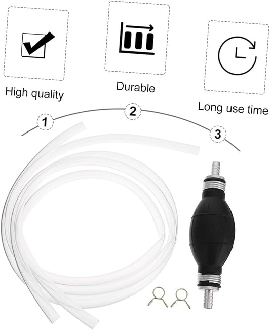 Generic Fuel Transfer Pump Manual Hand Siphon Pump One-way Valve for Gasoline Petrol Oil Transfer Portable Lightweight for Vehicles Lawn Mower and Emergency Use