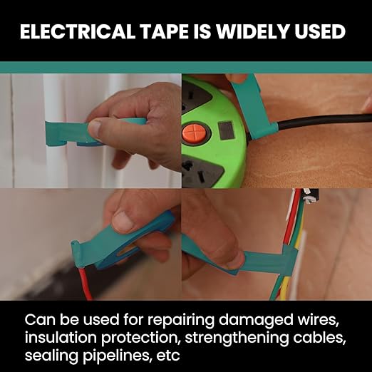Lichamp 10-Pack Green Electrical Tape Waterproof, 3/4 in x 66ft, Industrial Grade UL/CSA Listed High Temp Electrical Tape Green Electric Super Vinyl