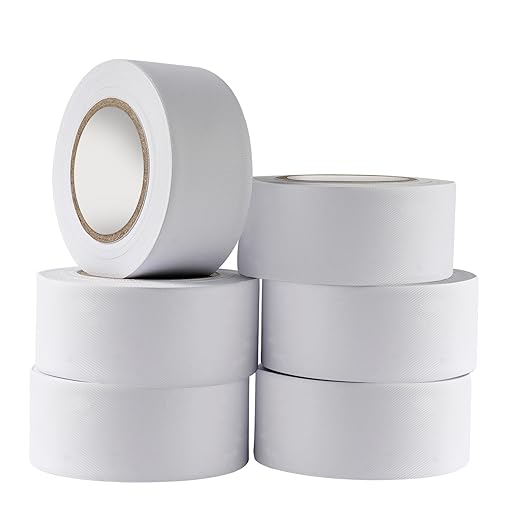 GEYYANG White Flagging Tape 6 Pack,3.35 Mil Thick, 3/16" x 98ft, Non-Adhesive Plastic Ribbon-Use As Trees Marking Tape, Boundary Marking Tape, Surveyors Tape