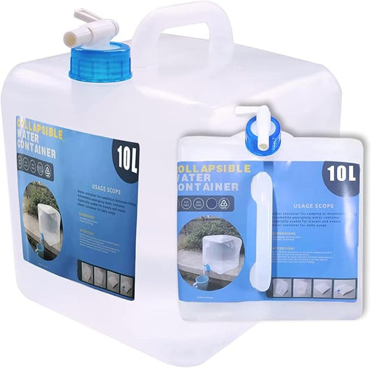 Collapsible Water Container with Spigot, Camping Water Storage Carrier Jug BPA-Free for Outdoors Hiking Backpack & Survival Kit, Foldable Portable Canteen 1.3/2.6/3.9/5.3 Gallon (2.6 Gallon, 1-pack)