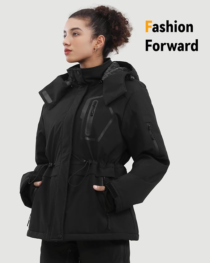 Wulcea Graphene Heated Jacket For Women 12V 18400mAh Fast Charge With Large Capacity