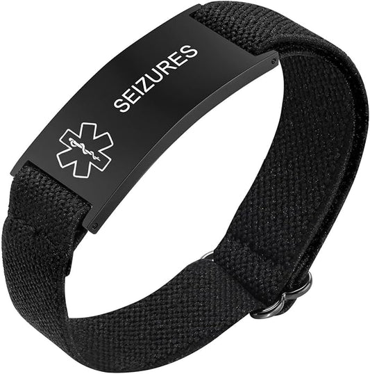 VNOX Medical Alert Bracelets for Men & Women Kids with Free Engraving Adjustable Stainless Steel Mesh Emergency Medical ID Bracelets Wristband