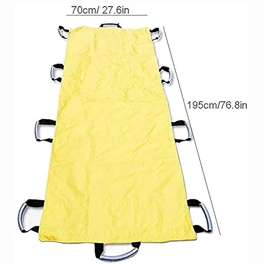 Medical Stretcher, Emergency EMS Patient Mover, Folding First Aid Soft Stretcher, Double Thick Oxford Cloth Fabric with Portable Medical Stretchers, Emergency Litter Stretchers, 10 Handles,Yellow