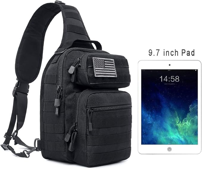 Tactical Sling Bag Pack Military Rover Shoulder Sling Backpack Molle Range Bags Chest Pack Day Pack Diaper Bag (Army Green)